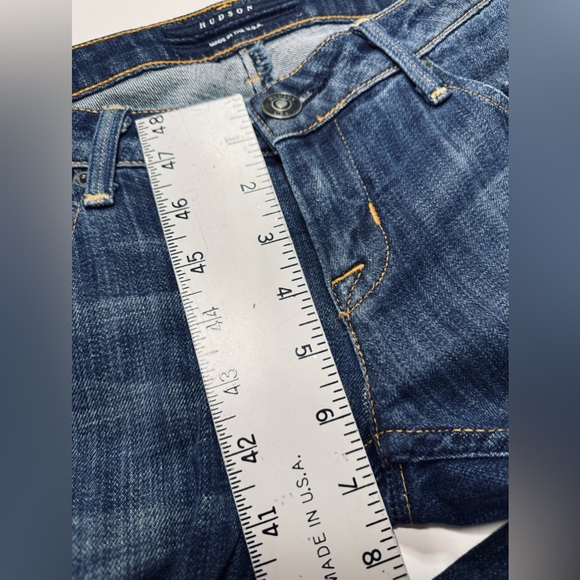 Hudson Jeans Colin Low Rise Skinny Dark Wash "Bea" Denim Flap Back Pockets SZ 24 - Picture 15 of 16